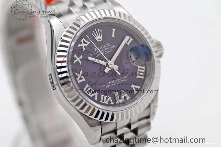 SS Bracelet 904L Dial Steel Best Roman Edition President NH05 TWF on Markers Purple DateJust 28 1:1 Lady 0331